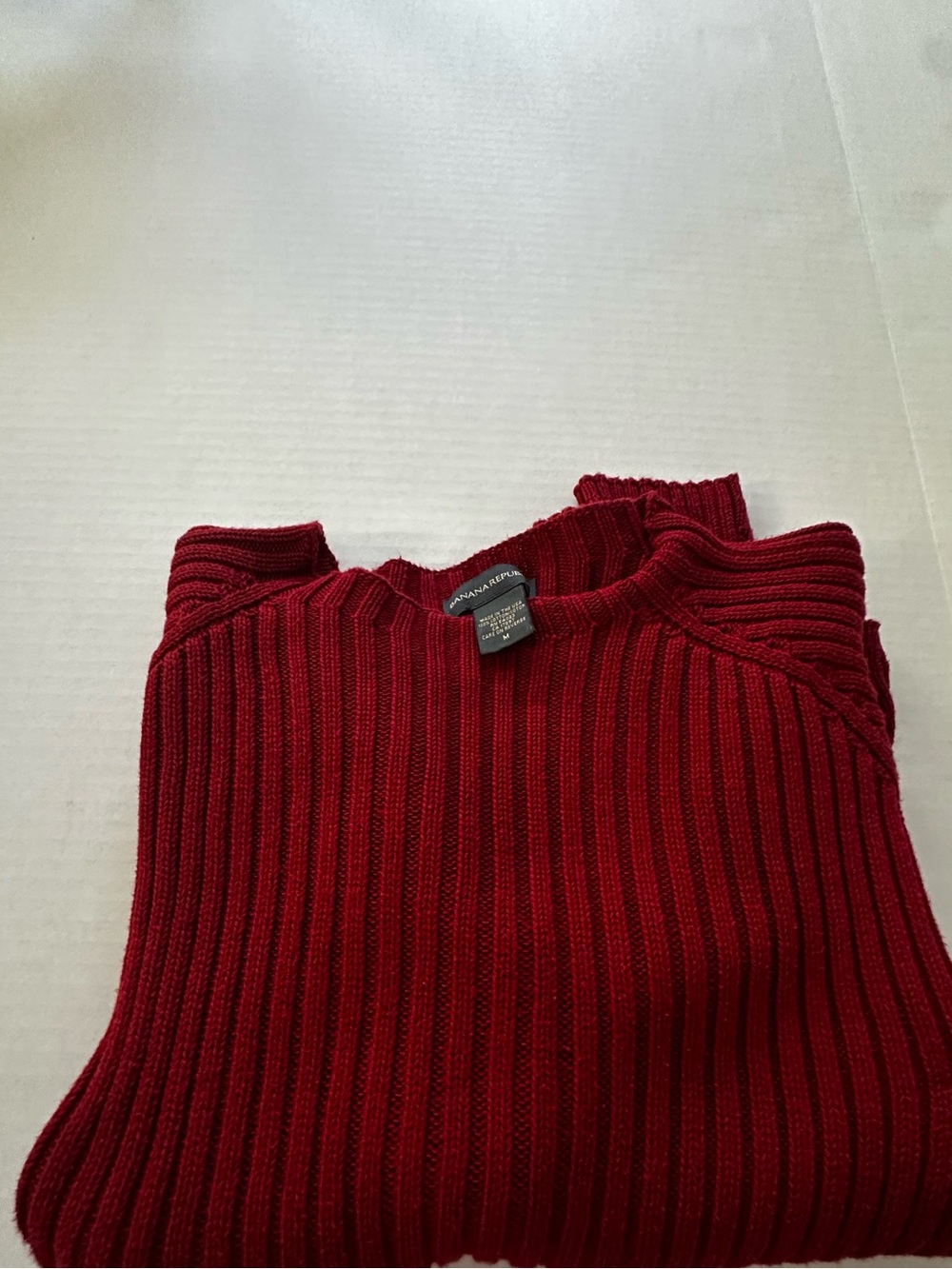 Banana Republic Women's Ribbed Crewneck Sweater - Wine Red